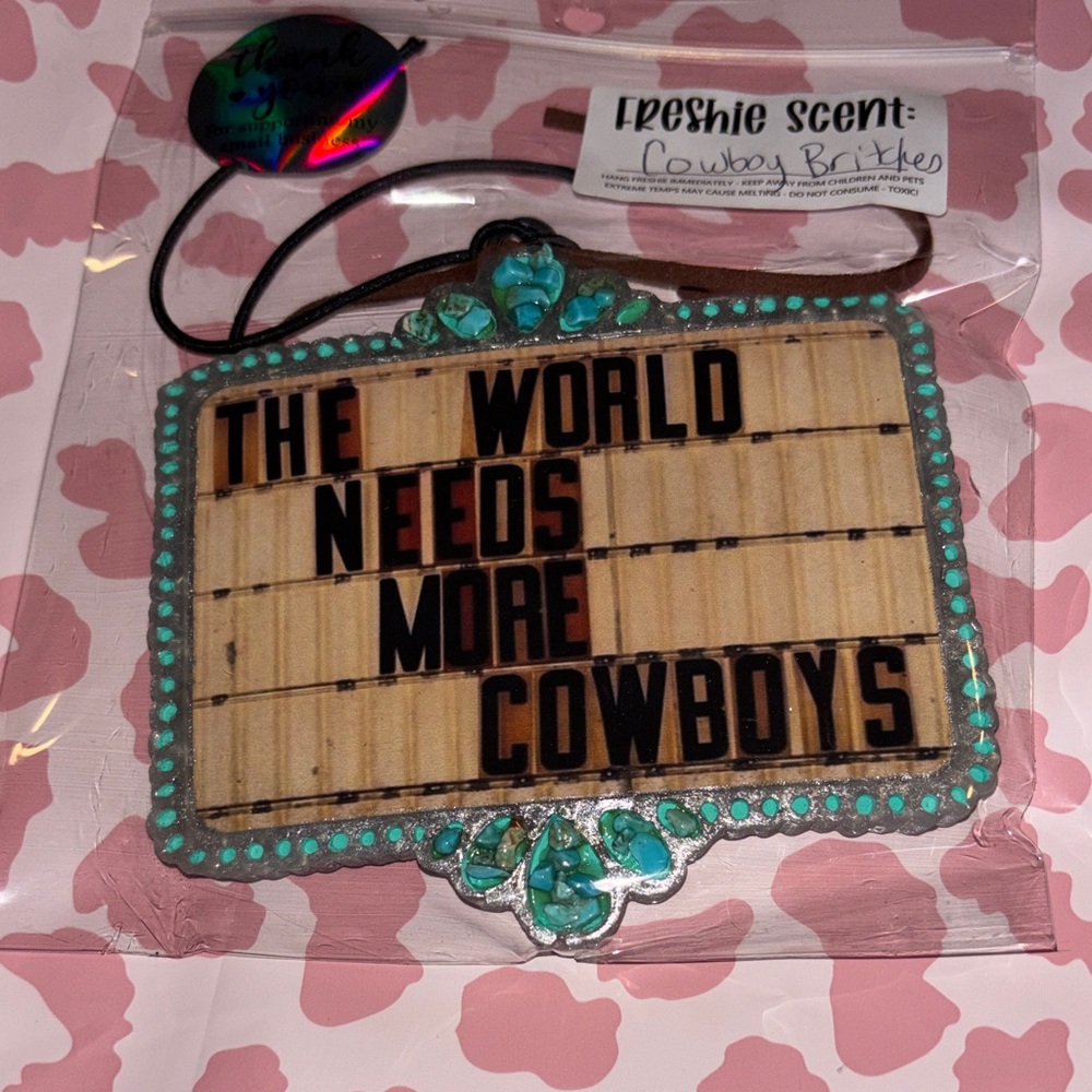Western Style Sign with Turquoise Accents freshie cowboy britches scented